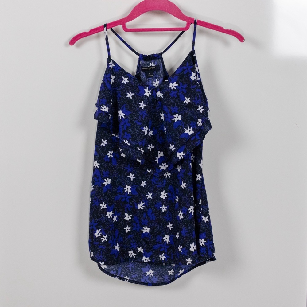 Y2K Banana Republic Floral Ruffle Cami Top